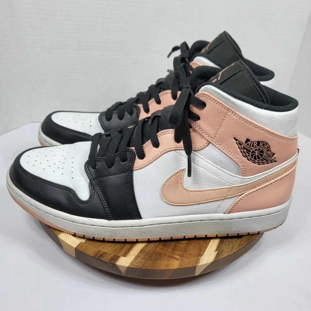 Jordan Air Jordan 1 Mid Mens 12 Arctic Orange Black White 554724-133‎ Sneaker